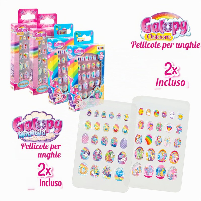 CRAZE Sticker per Unghie Galupy, Confezione da 4-96 Unghie Finte