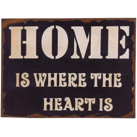Decor Rustic Box Sign Decor with Saying Home Is Where the Heart Is Wood Plaque Hanging