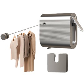 Retractable Clothesline indoor166 in, Non-Sagging Clothes Line Retracting Outdoor Wall Mounted Stainless Steel Clothesline Rope Load Capacity 45 LB Clothesline Rope for Bathroom, Laundry Room Balcony