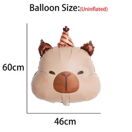 Yoseklpee 5pcs Capybara Foil Balloons Capybara Birthday Party Decorations Capybara Animal Balloons Zoo Animal Party Balloons for Wedding & Baby Shower Room Decor