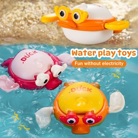 HUANJOYNE Wind-Up Floating Duck Bath Toy, Bath & Pool Fun for Babies 6-12 Months, Toddlers 1-3 Years - Perfect Baby Toys