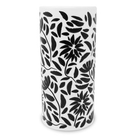 Steel Mill & Co Ceramic Vase for Living Room/Shelf/Coffee Table, Aesthetic Flower Vase with Floral Pattern (Hand Drawn Floral)