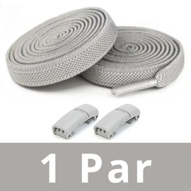 DALLAR Elastic Shoelaces Untied Strong Adjustable Shoe Laces with Magnetic Clasps Suitable for Shoes and Shoes for Kids and Adults Grey One Size, gray
