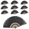 W Set of 10 Black Chinese Japanese Lace Floral Folding