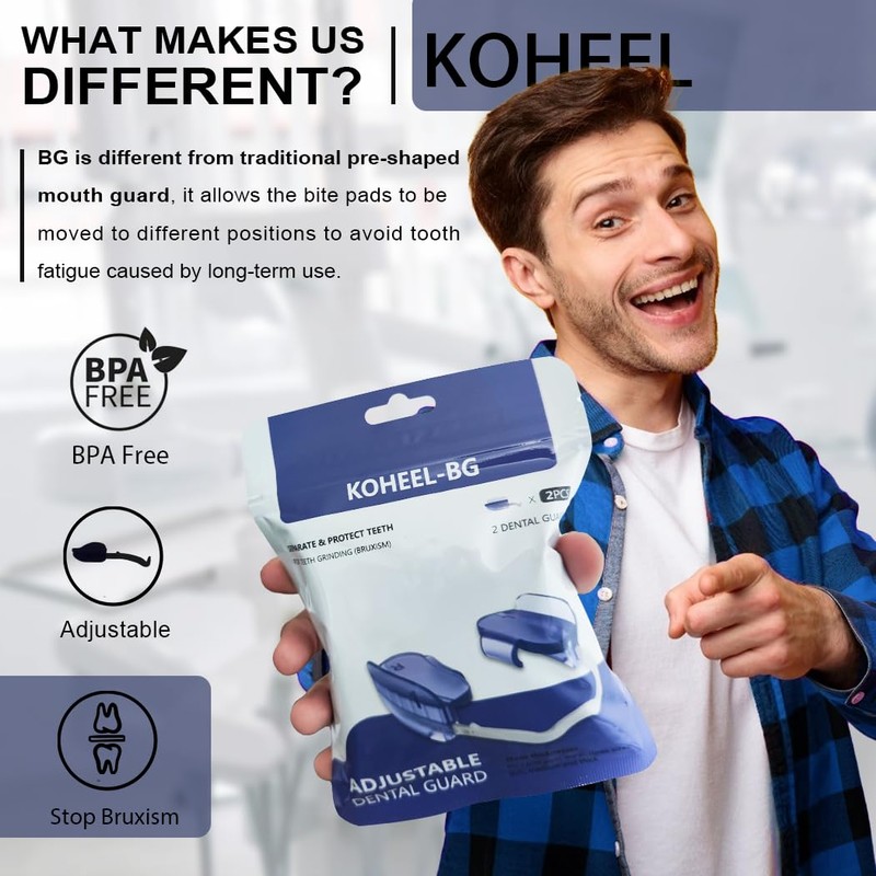 KOHEEL BG Adjustable Night Guard for Teeth Grinding, No-Boil Dental