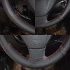 LBM51 Steering Wheel Cover Lacing Black Perforated with Red Stitching