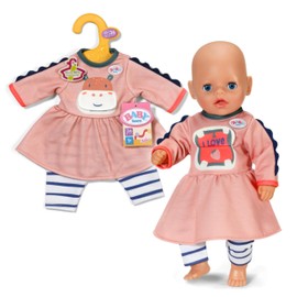 BABY born Jungle Print Dress Long Sleeves & Striped Leggings - High Quality Doll Accessories - Clothes Suitable for Dolls Size 36 cm