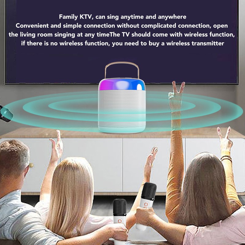 Wireless Karaoke Speakers RGB Light Bluetooth5.3 Speaker with 2 Wireless