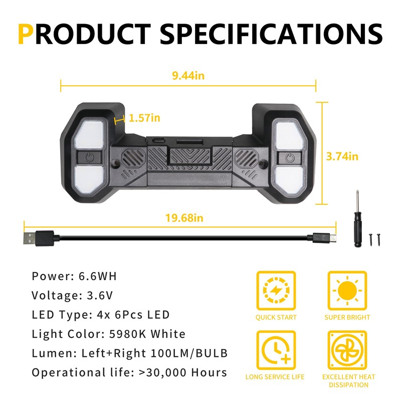 RERPRO LED Interior Dome Lights Front Seat Roof Reading Light