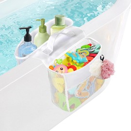 Starward Bath Toy Storage with 4 Hooks, Bathroom Toy Storage, Water Toy Mesh Bag, for Bathroom Home Storage