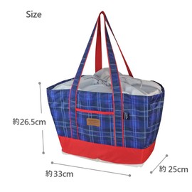 AF6037 Eco Bag, Shopping Bag, Cooler Bag, Large Capacity, My Bag, Shopping Bag, Checkered, Navy