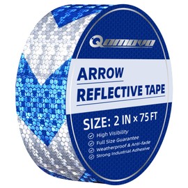 Blue White Arrow High Visibility Reflective Tape 2 inch x 75 feet Self-Adhesive Tape Conspicuity Safety Warning Tape