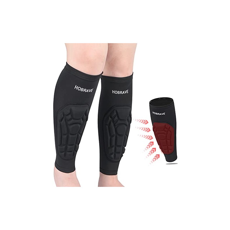 HOBRAVE Padded Calf Sleeve Shin Supports for Sports Pair