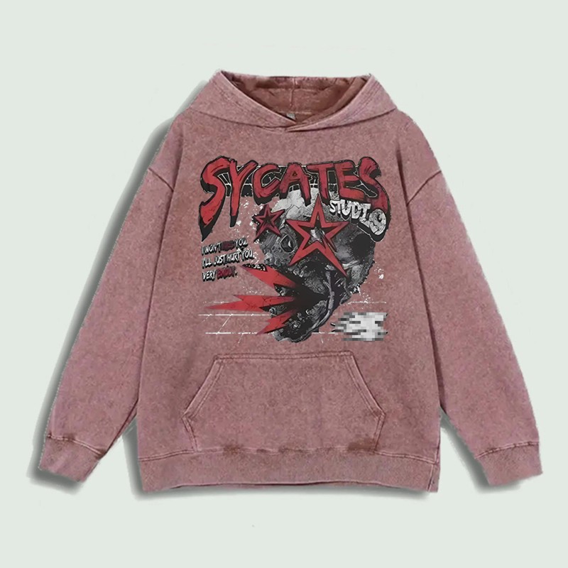 Sycates Studio Graphic Hoodie 100% Cotton US Warehouse 6 ColorsColor: