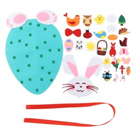 Toddler DIY Felt Rabbit Set Wall Hanging Bunny Crafts Ornaments for Home Party Decoration