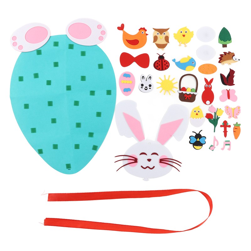 Toddler DIY Felt Rabbit Set Wall Hanging Bunny Crafts Ornaments