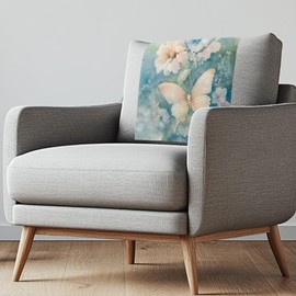 Xsehusvy Butterfly Flower Headrest Cover Sofa Headrest Protective Covers Anti-Fade Couch Back Cover Washable Chair Headrest Protector Cover for Home & Office Furniture