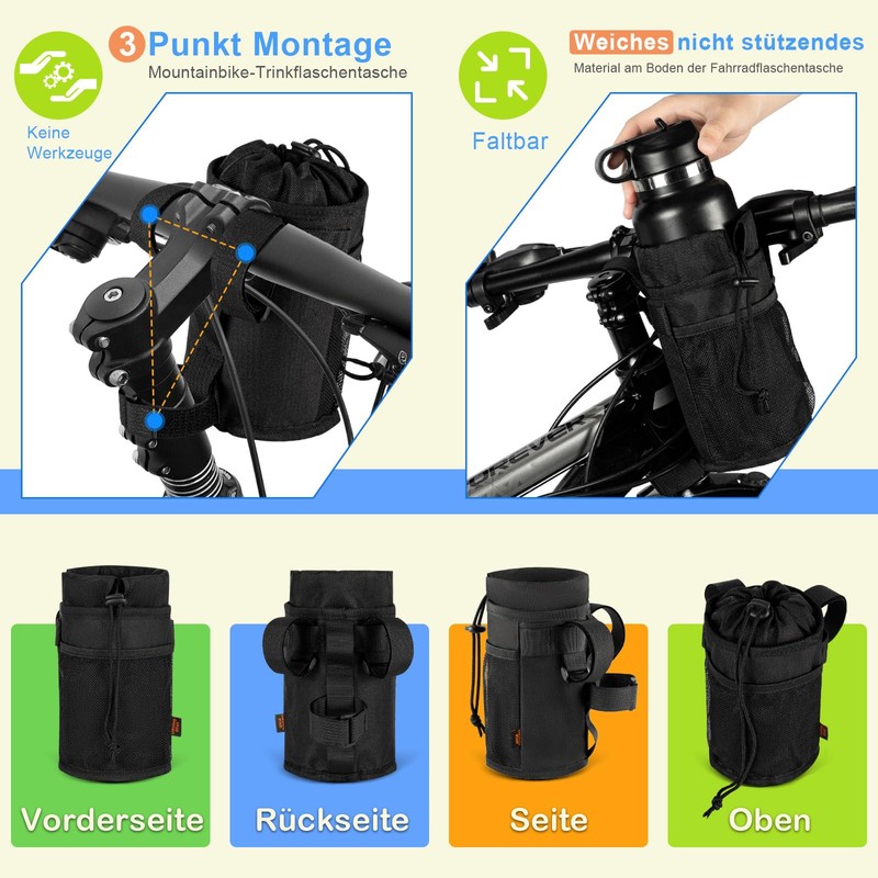 Desing Wish 12-24oz Drink Holder Bottle Holder Bicycle Without Screws