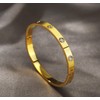 18K Gold Plated Stackable Love Bangle Bracelet Set for Women