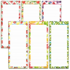 Current Cool Patterns Magnetic Notepads - Set of 6 List Pads, 6 designs, 50-Sheet Pads, 3 1/4 x 8 Inches, Lined Memo Pads, Shopping List, Office Organizer