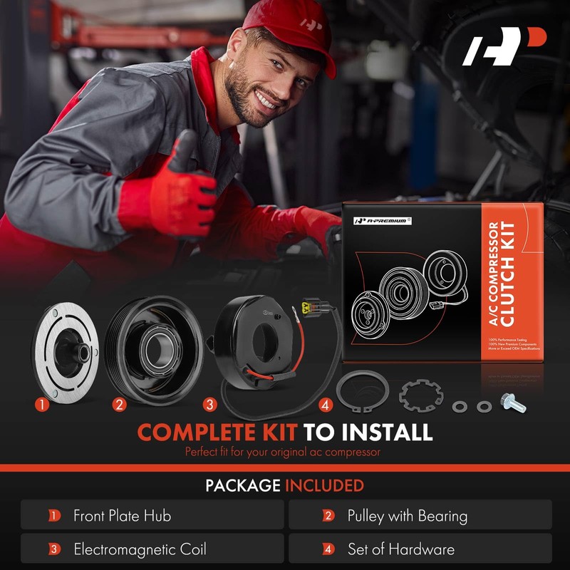 A-Premium Air Conditioner AC Compressor Clutch Kit Compatible with Hyundai