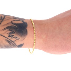 Nuragold 10k Yellow Gold 2mm Rope Chain Diamond Cut Bracelet or Anklet, Womens Jewelry Lobster Clasp 7" 7.5" 8" 8.5" 9"