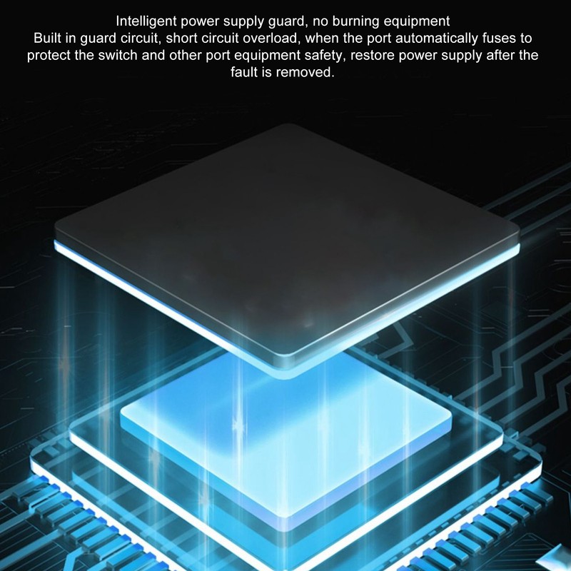 AI POE Switch 8 POE Ports and 2 Uplink 100Mbps