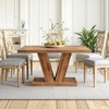 HIGREENA 47" Dining Table, Wooden Kitchen Dinner Table Heavy Duty,