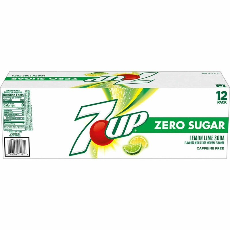 7UP Lemon Lime Zero Sugar Diet Soft Drink 12 oz