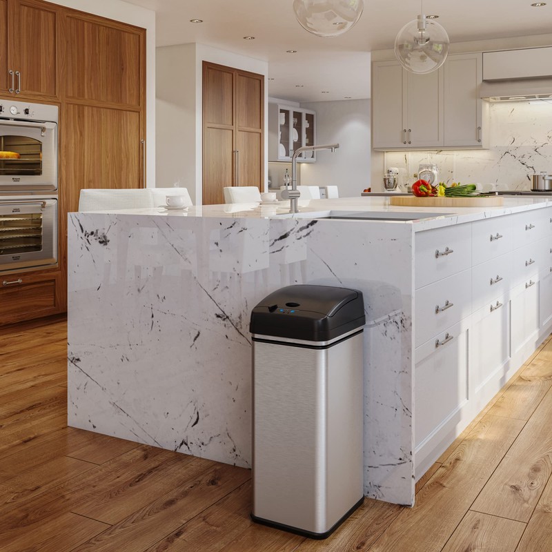 iTouchless Automatic Trash Can with AC Adapter and 4 Odor