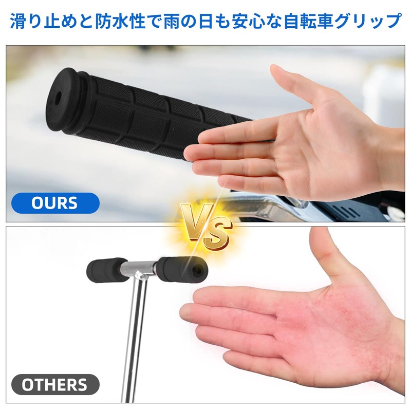Bicycle Handle Grips, Anti-Slip, Rubber Shock Absorption, Grip Replacement, Repair,