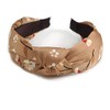 Floral Print Silk Fabric Flex HeadBand/Head Band in Beige
