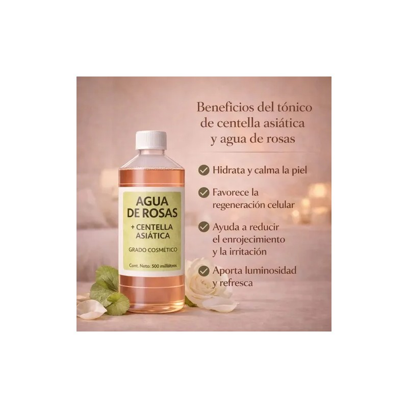 Agua De Rosas + Centella Asiática 500ml Tónico Facial Natura