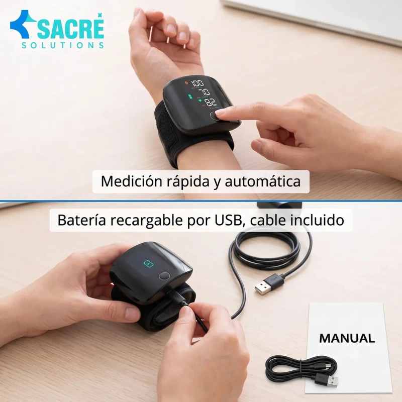Tensiómetro Digital de Muñeca Negro - Sacré Solutions