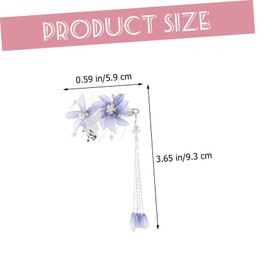 Gogogmee 1Pair Chinese Style Hair Clips with Tassels and Floral Design Decorative Hair Accessories for Traditional Hairstyles for Special Occasions and Everyday Wear