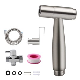 2-Function Handheld Bidet Sprayer Set for Toilet Modern Design with US Warehouse Delivery Support for Bathroom UseSurface Finishing: Brushed Nickel, Color: Brushed Nickel