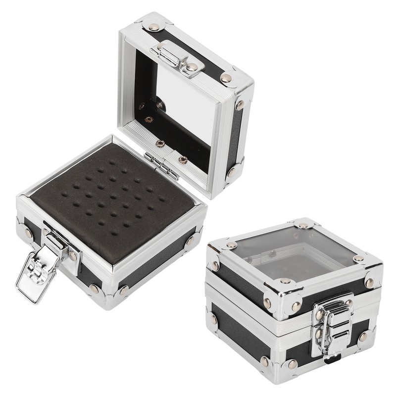 Nail Drill Bits Storage Box 25 Holes Transparent Clamshell Lock