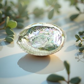 1Pc Colorful 4-4.5 Inch Abalone Shell Bowl Natural Smudge Bowl for Sage Burning and Incense Sea Shell Smudging Bowl for Decor and Display, Incense Holders Large