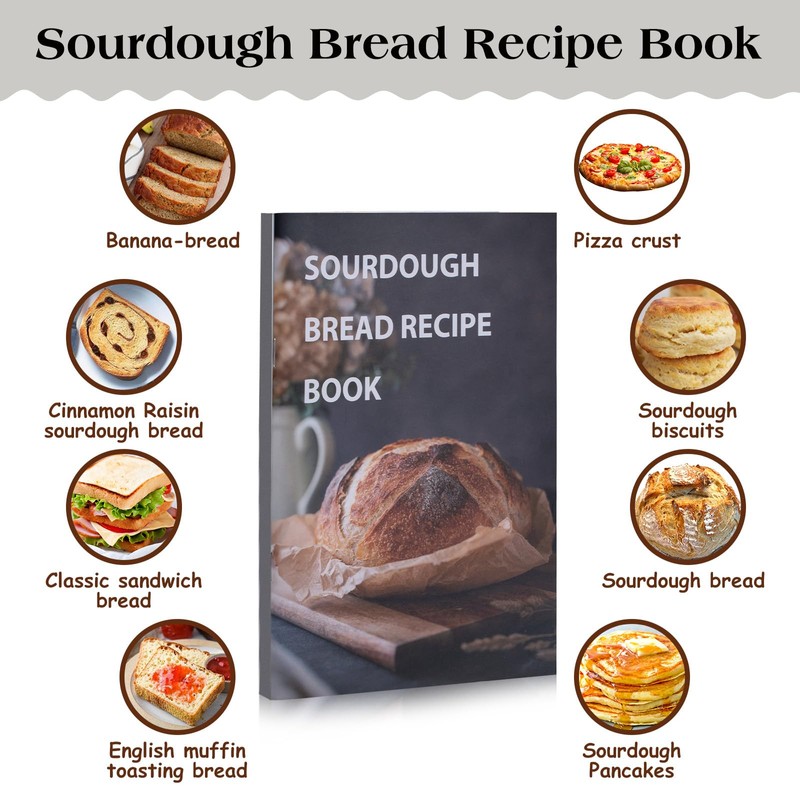 Sourdough Starter Kit,34oz Sourdough Starter Jar Glass with Sourdough Recipes