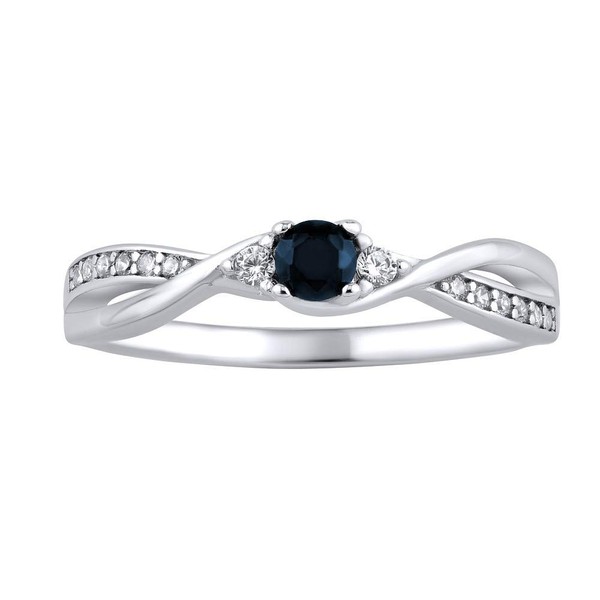 SILVEGO Women's Ring 925 Sterling Silver with Genuine Sapphire, Silver,