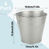 ZOFORTY 6 Pack Galvanized Bucket with Handles, Black Metal Bucket,