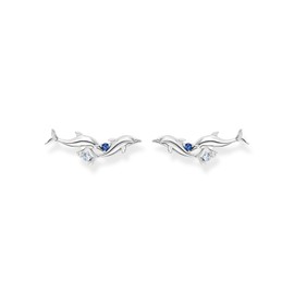Thomas Sabo H2232-644-1 Women's Stud Earrings Dolphins 925 Sterling Silver with Zirconia Size: 7 x 19 mm, Sterling Silver, Cubic Zirconia 1