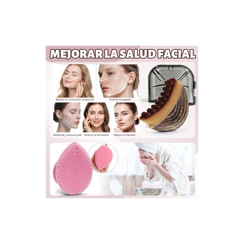 Kit de Cepillos Faciales para Drenaje Linfático y Cepillos de