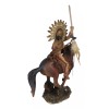 Indian Chief Eagle Warrior War Headdress On Horse Throwing Spear
