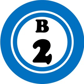 Kiwi Gifts B 2 B2 Bingo Ball - 3 Pack Circle Stickers 3" x 3" - Hobby Number Board Lucky