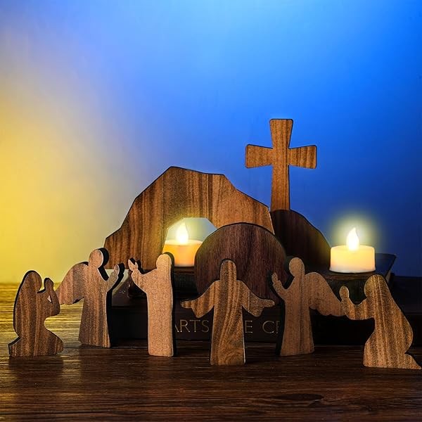 Wesiti 8 Pcs Easter Resurrection Scene Set Empty Tomb Easter