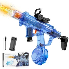 Electric Water Gun for Kids Adults, Automatic Water Blaster with LED Light-Up Nozzle & Recoil Action, Large Capacity Tank, 33 FT Long Range,1200mAh Battery,Pool Beach Backyard Summer Toy, Blue