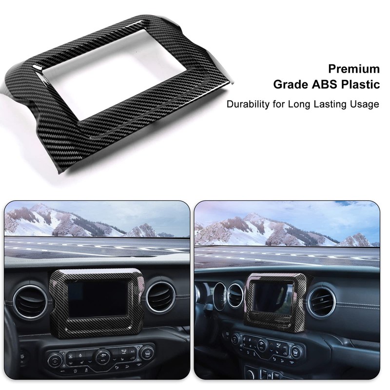 RT-TCZ Carbon Fiber Navigation GPS Screen Panel Frame Cover Trim