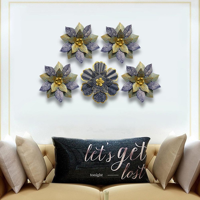 Metal Flower Ornament Wall Art Iron Flower Pendant for Home