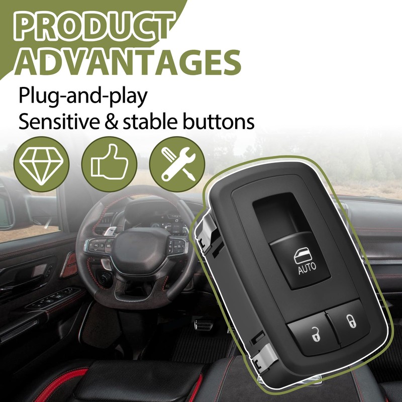 Power Window Switch Front Passenger Side Compatible with Ram 1500